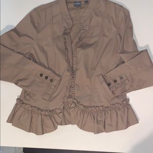 NY&Company Soho Khaki Ruffle Jacket